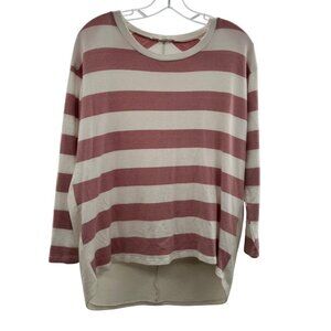 Wonderland by Orange Women's Striped Pullover Sweater Pink/Ivory Size Small